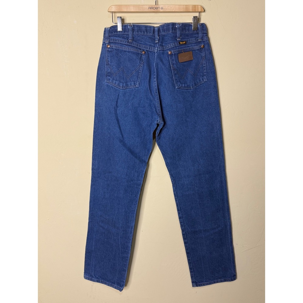 Wrangler Jeans Mens 34x34 Blue Denim Straight Leg Classic Casual Pants Vtg - Picture 4 of 5